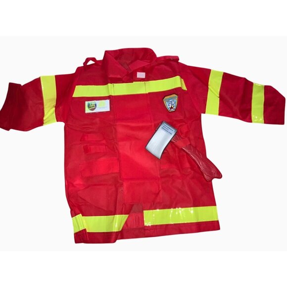 Childs Fireman Costume Outfit W/ Hat and Accessory Halloween Dress-Up - Picture 7 of 8